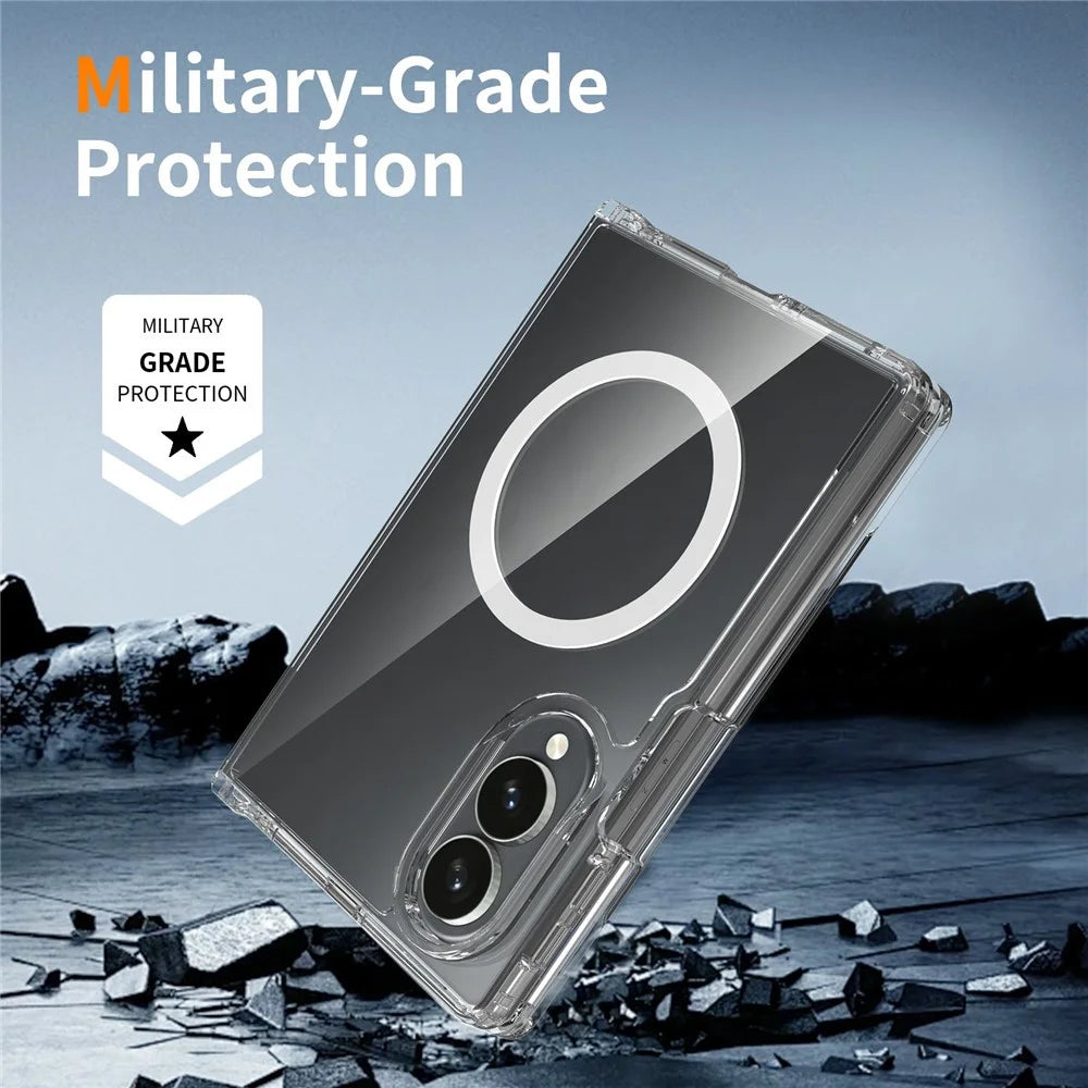 For Samsung Galaxy Z Fold8 Magnetic Case 2.0mm Scratch Resistant TPU + PC Phone Cover - Transparent - 7