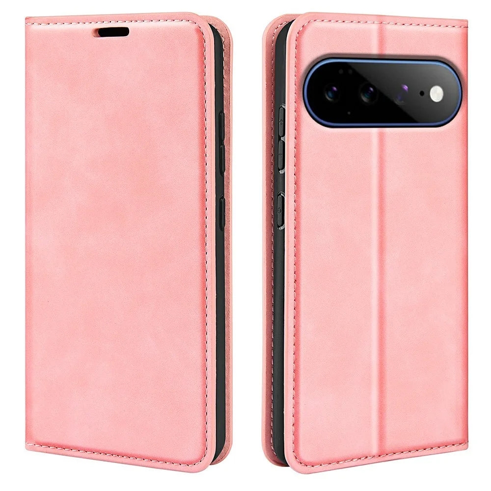 For Google Pixel 11 Pro XL Case Skin Touch Leather Wallet Phone Cover - Pink - 1