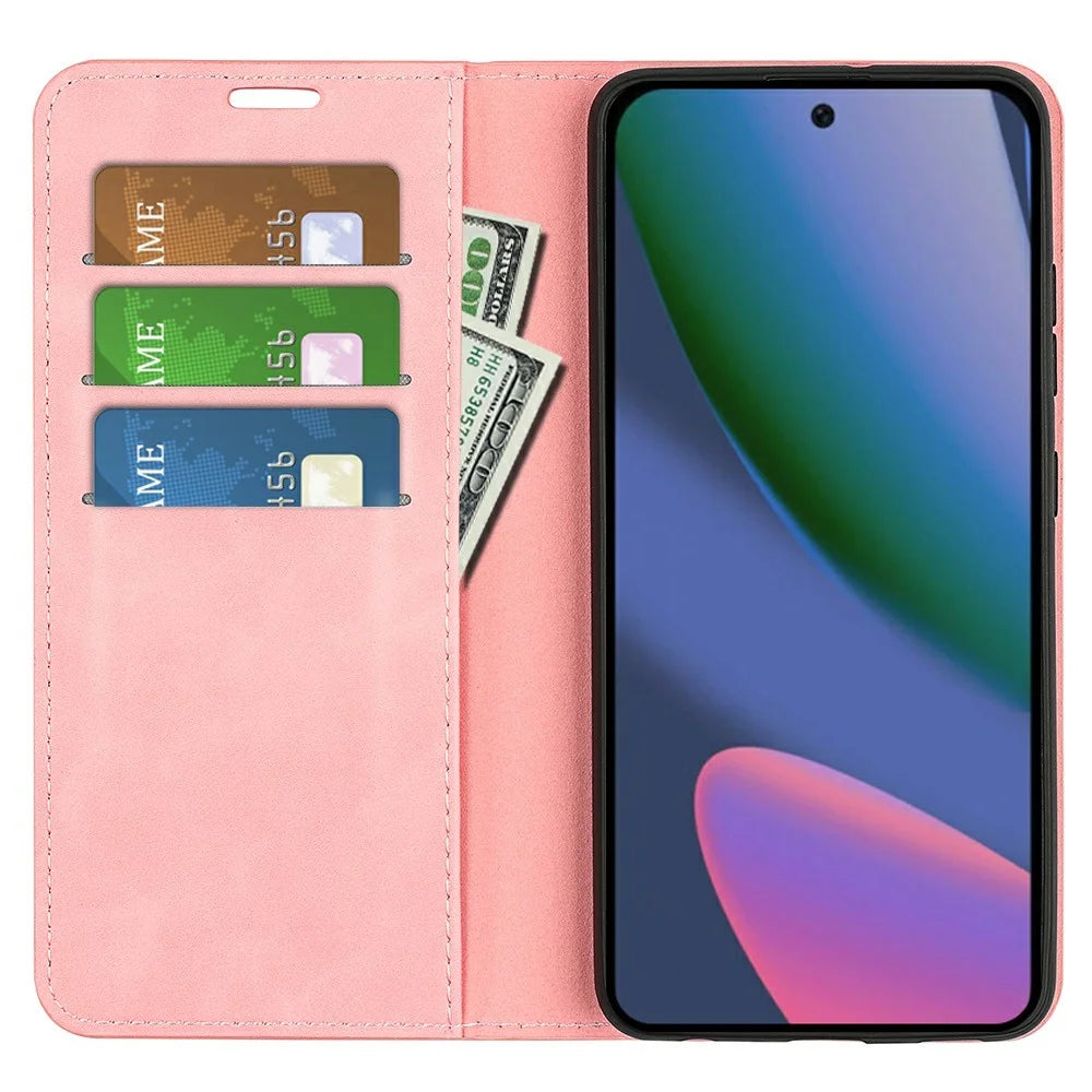 For Google Pixel 11 Pro XL Case Skin Touch Leather Wallet Phone Cover - Pink - 2