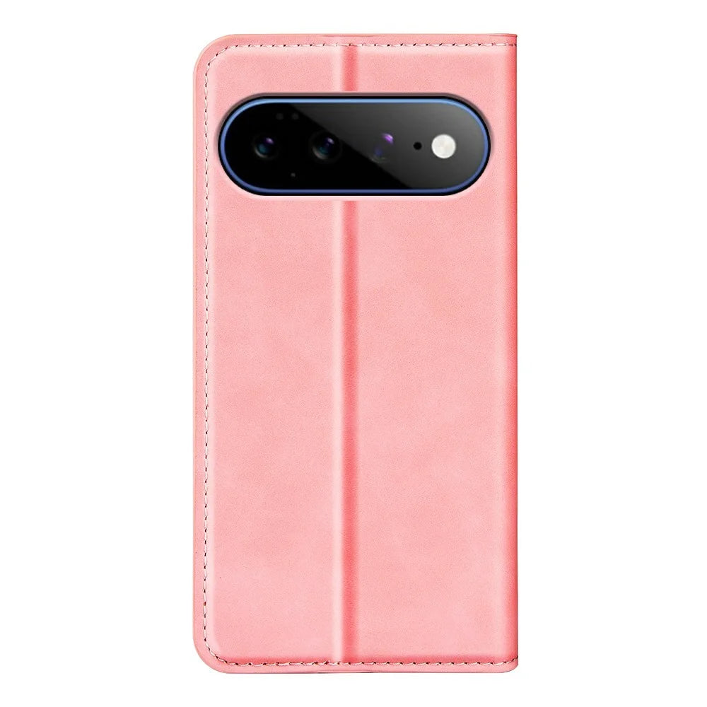 For Google Pixel 11 Pro XL Case Skin Touch Leather Wallet Phone Cover - Pink - 6
