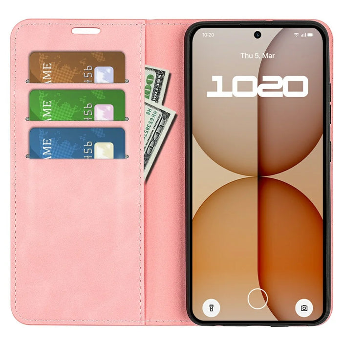 For Nothing Phone (4a) Case Skin Touch Leather Wallet Phone Cover - Pink - 2
