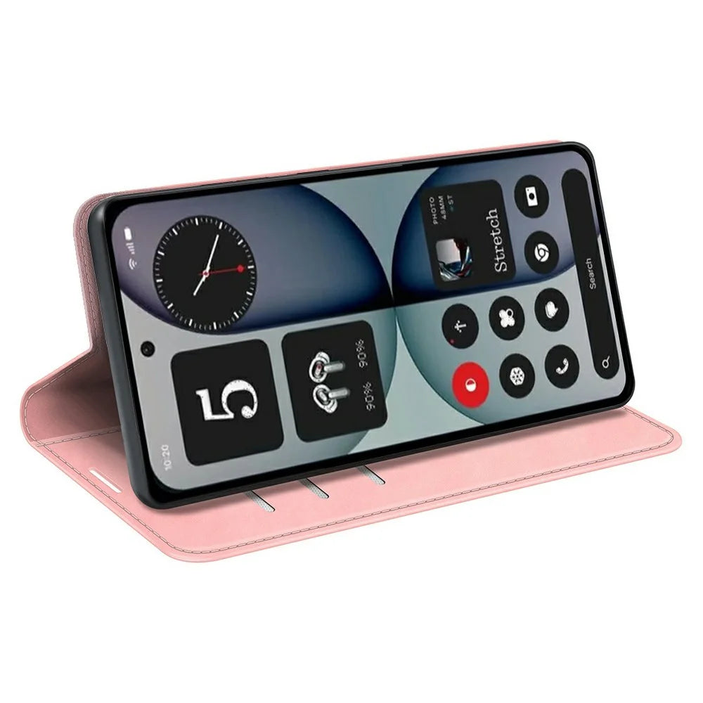 For Nothing Phone (4a) Pro Case Skin Touch Leather Wallet Phone Cover - Pink - 3