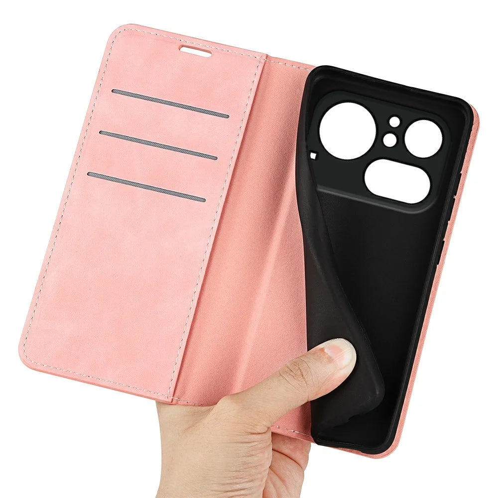 For Nothing Phone (4a) Pro Case Skin Touch Leather Wallet Phone Cover - Pink - 4