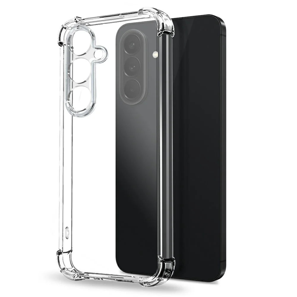 NORTHJO For Samsung Galaxy S26 FE Case Four Corner Shockproof TPU Clear Phone Cover with Tempered Glass Film - Transparent - 2