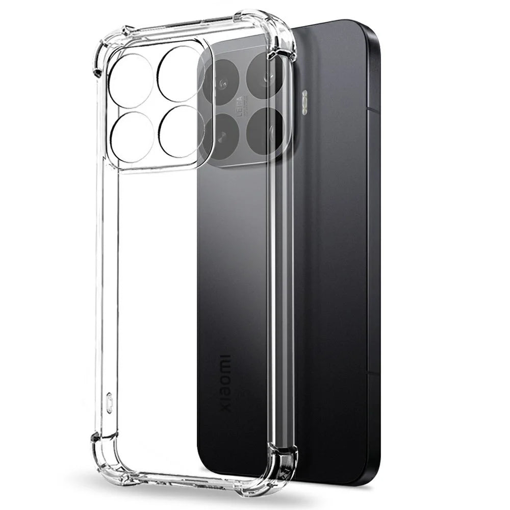 NORTHJO For Xiaomi 17T Case Four Corner Shockproof TPU Clear Phone Cover with Tempered Glass Film - Transparent - 2