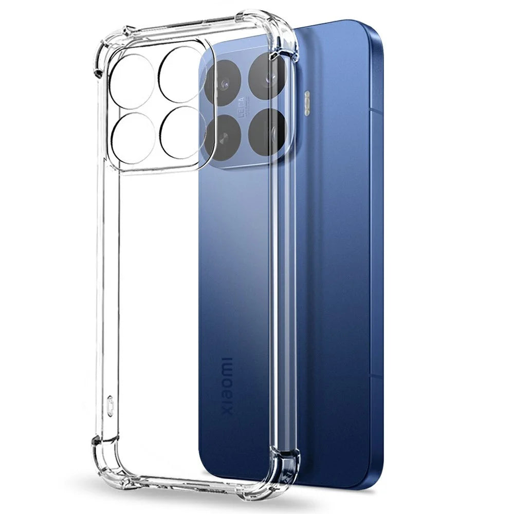 NORTHJO For Xiaomi 17T Pro Case Four Corner Shockproof TPU Clear Phone Cover with Tempered Glass Film - Transparent - 2