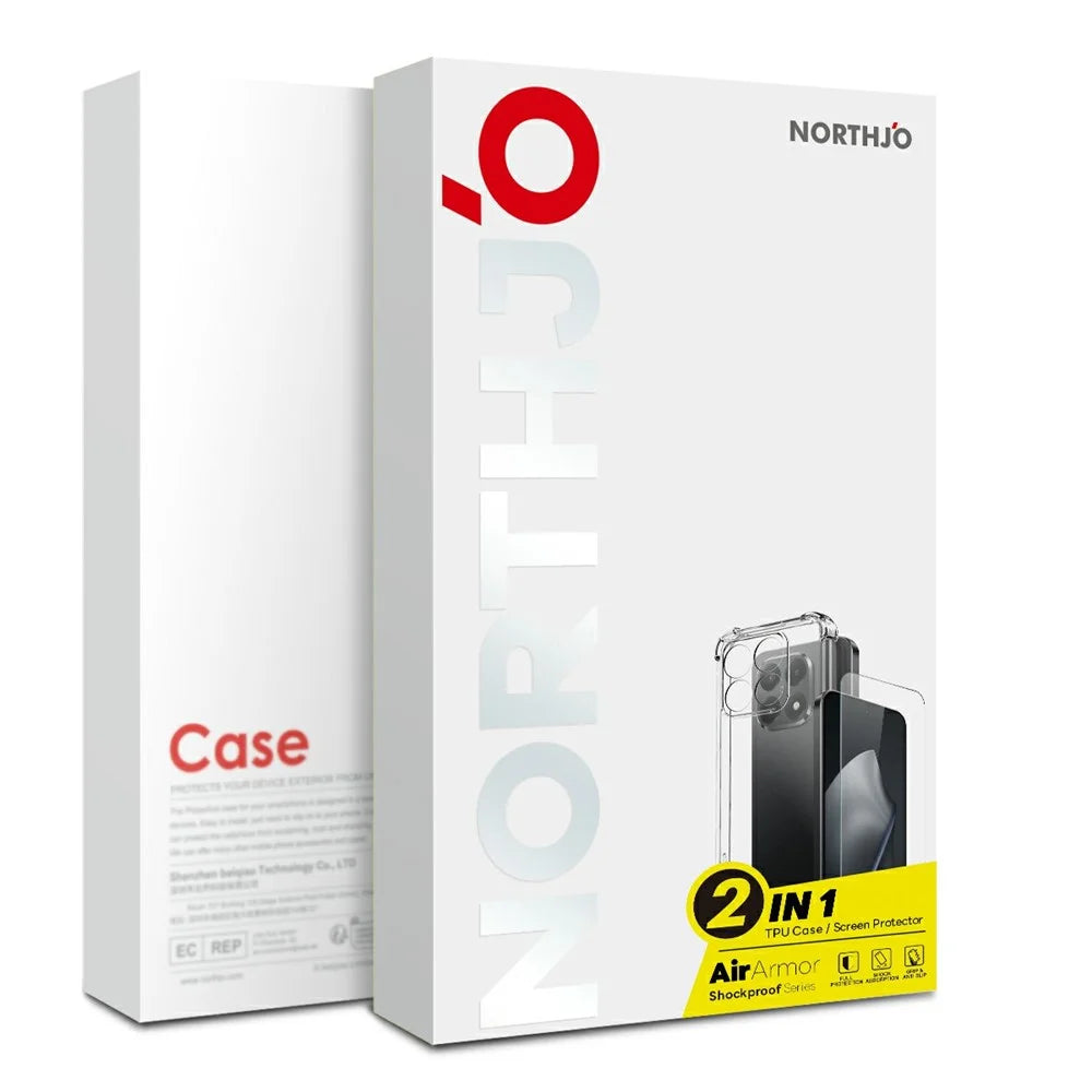 NORTHJO For Xiaomi 17T Pro Case Four Corner Shockproof TPU Clear Phone Cover with Tempered Glass Film - Transparent - 4