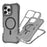 For iPhone 16 Magnetic Phone Case Soft-touch 2-in-1 PC+TPU Shockproof Cover Compatible with MagSafe - Black - 1