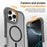 For iPhone 16 Magnetic Phone Case Soft-touch 2-in-1 PC+TPU Shockproof Cover Compatible with MagSafe - Black - 5