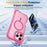 For iPhone 14 Pro Max Magnetic Phone Case Soft-touch 2-in-1 PC+TPU Shockproof Cover Compatible with MagSafe - Hot Pink - 3