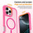 For iPhone 14 Pro Max Magnetic Phone Case Soft-touch 2-in-1 PC+TPU Shockproof Cover Compatible with MagSafe - Hot Pink - 5