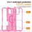 For iPhone 14 Pro Max Magnetic Phone Case Soft-touch 2-in-1 PC+TPU Shockproof Cover Compatible with MagSafe - Hot Pink - 6