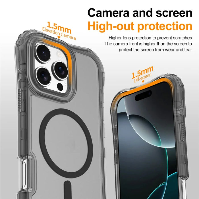 For iPhone 13 Pro Max Magnetic Phone Case Soft-touch 2-in-1 PC+TPU Shockproof Cover Compatible with MagSafe - Black - 5