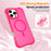 For iPhone 12 Pro Max Magnetic Phone Case Soft-touch 2-in-1 PC+TPU Shockproof Cover Compatible with MagSafe - Rose Pink - 4
