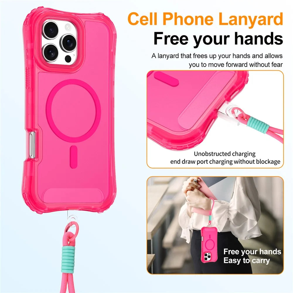 For iPhone 11 Magnetic Phone Case Soft-touch 2-in-1 PC+TPU Shockproof Cover - Rose Pink - 7