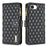 BINFEN COLOR for iPhone 16e / iPhone 17e BF Style-15 Leather Case Zipper Pocket Rhombus Phone Cover - Black - 1