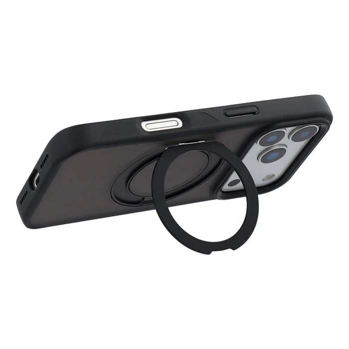 For iPhone 18 Pro Max / 17 Pro Max Case Rotating Kickstand TPU + PC Anti-slip Matte Phone Back Cover - Black - 3