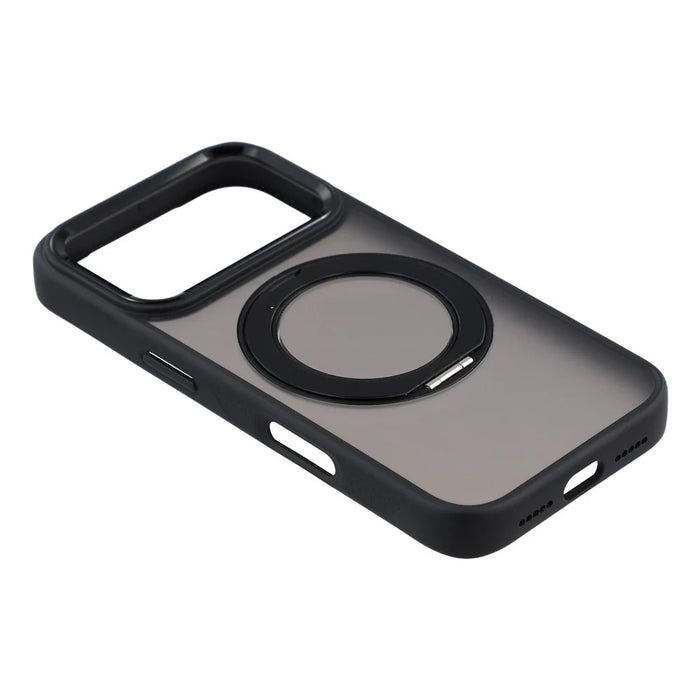 For iPhone 18 Pro Max / 17 Pro Max Case Rotating Kickstand TPU + PC Anti-slip Matte Phone Back Cover - Black - 4