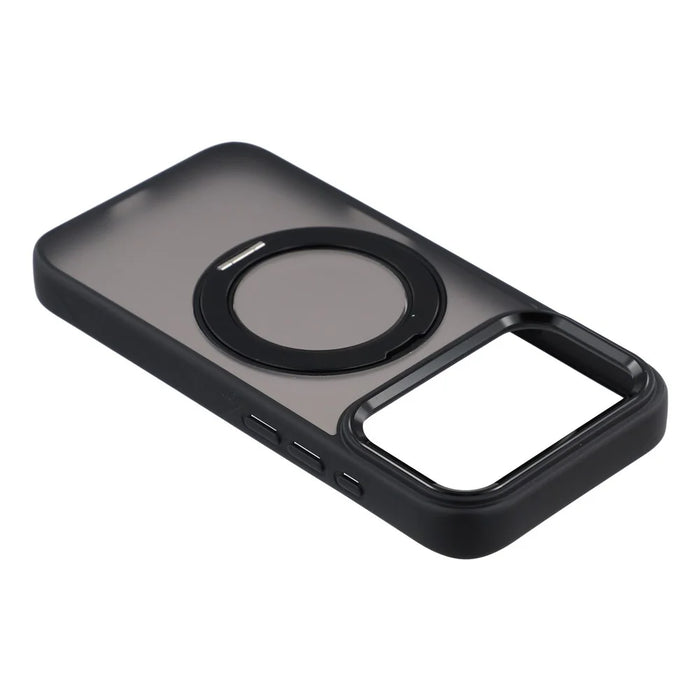 For iPhone 18 Pro Max / 17 Pro Max Case Rotating Kickstand TPU + PC Anti-slip Matte Phone Back Cover - Black - 5