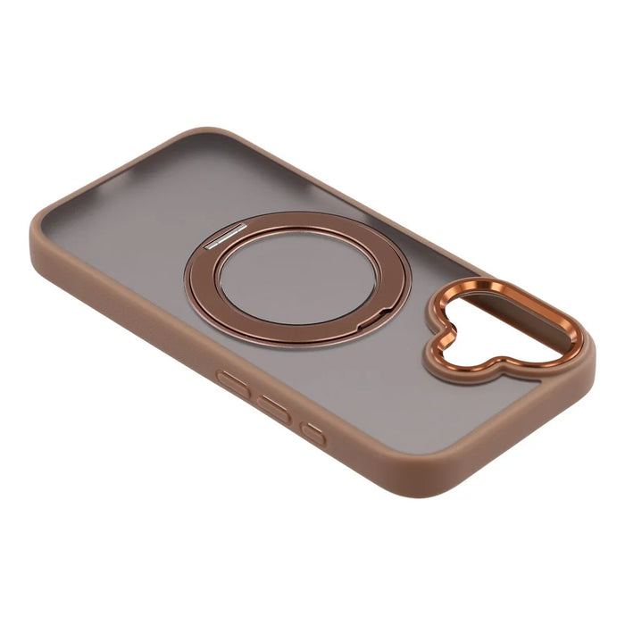 For iPhone 17 Case Rotating Kickstand TPU + PC Anti-slip Matte Phone Back Cover - Gold - 5