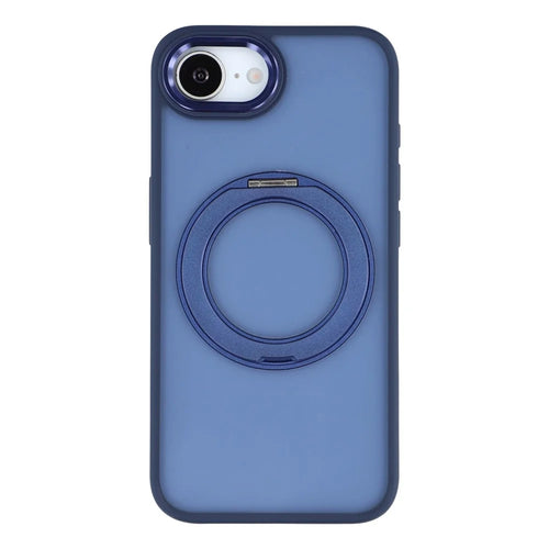 For iPhone 17e / 16e Case Rotating Kickstand TPU + PC Anti-slip Matte Phone Back Cover - Blue - 1