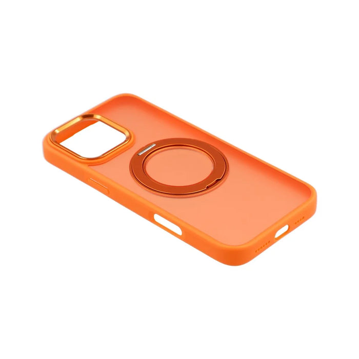 For iPhone 16 Pro Max Case Rotating Kickstand TPU + PC Anti-slip Matte Phone Back Cover - Orange - 4