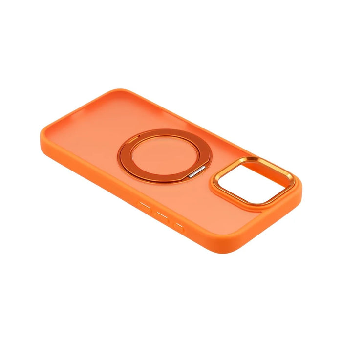 For iPhone 16 Pro Max Case Rotating Kickstand TPU + PC Anti-slip Matte Phone Back Cover - Orange - 5