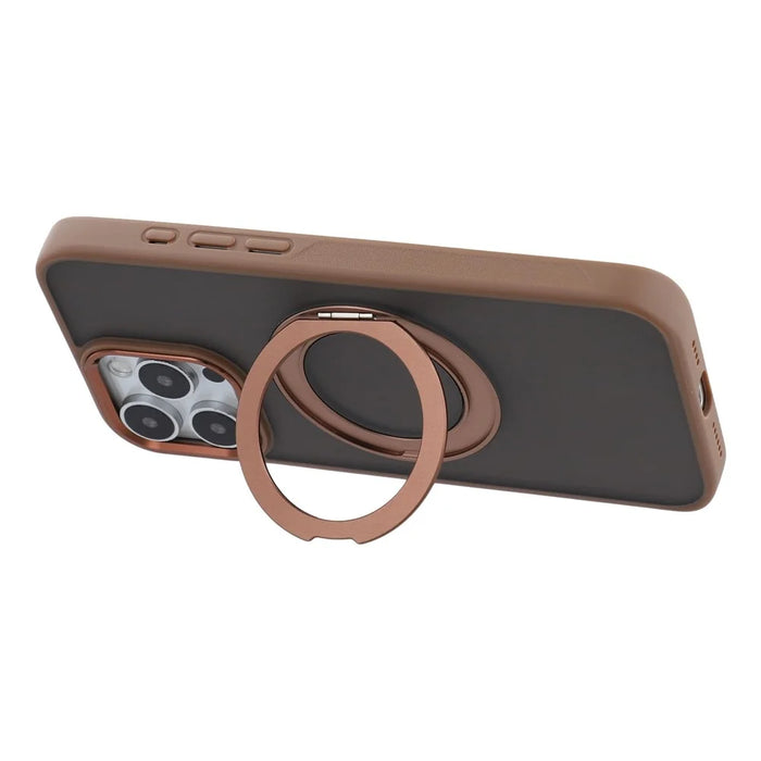 For iPhone 14 Pro Case Rotating Kickstand TPU + PC Anti-slip Matte Phone Back Cover - Gold - 4