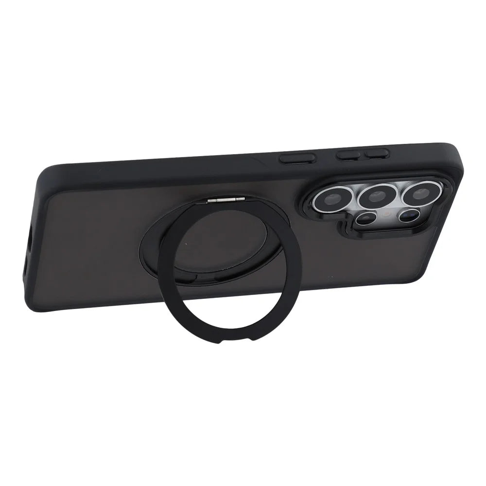 For Samsung Galaxy S25 Ultra Case Rotating Kickstand TPU + PC Anti-slip Matte Phone Back Cover - Black - 3