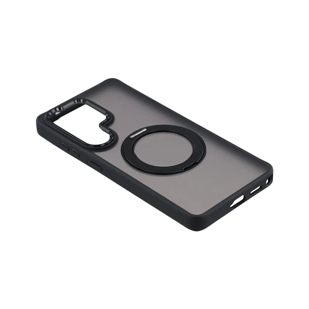 For Samsung Galaxy S25 Ultra Case Rotating Kickstand TPU + PC Anti-slip Matte Phone Back Cover - Black - 4
