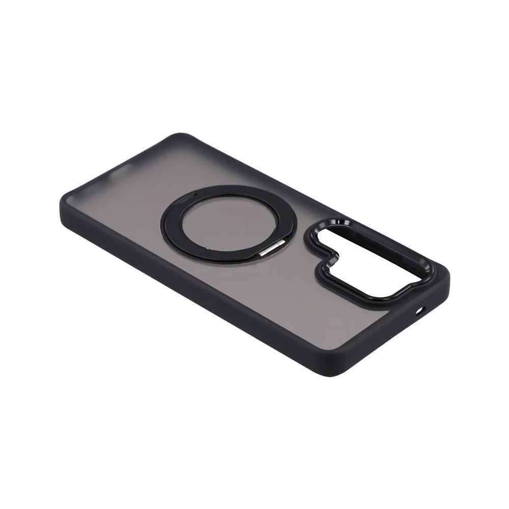 For Samsung Galaxy S25 Ultra Case Rotating Kickstand TPU + PC Anti-slip Matte Phone Back Cover - Black - 5