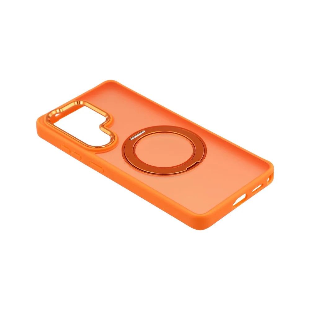For Samsung Galaxy S24 Ultra Case Rotating Kickstand TPU + PC Anti-slip Matte Phone Back Cover - Orange - 4