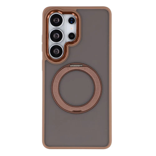 For Samsung Galaxy S23 Ultra Case Rotating Kickstand TPU + PC Anti-slip Matte Phone Back Cover - Gold - 1
