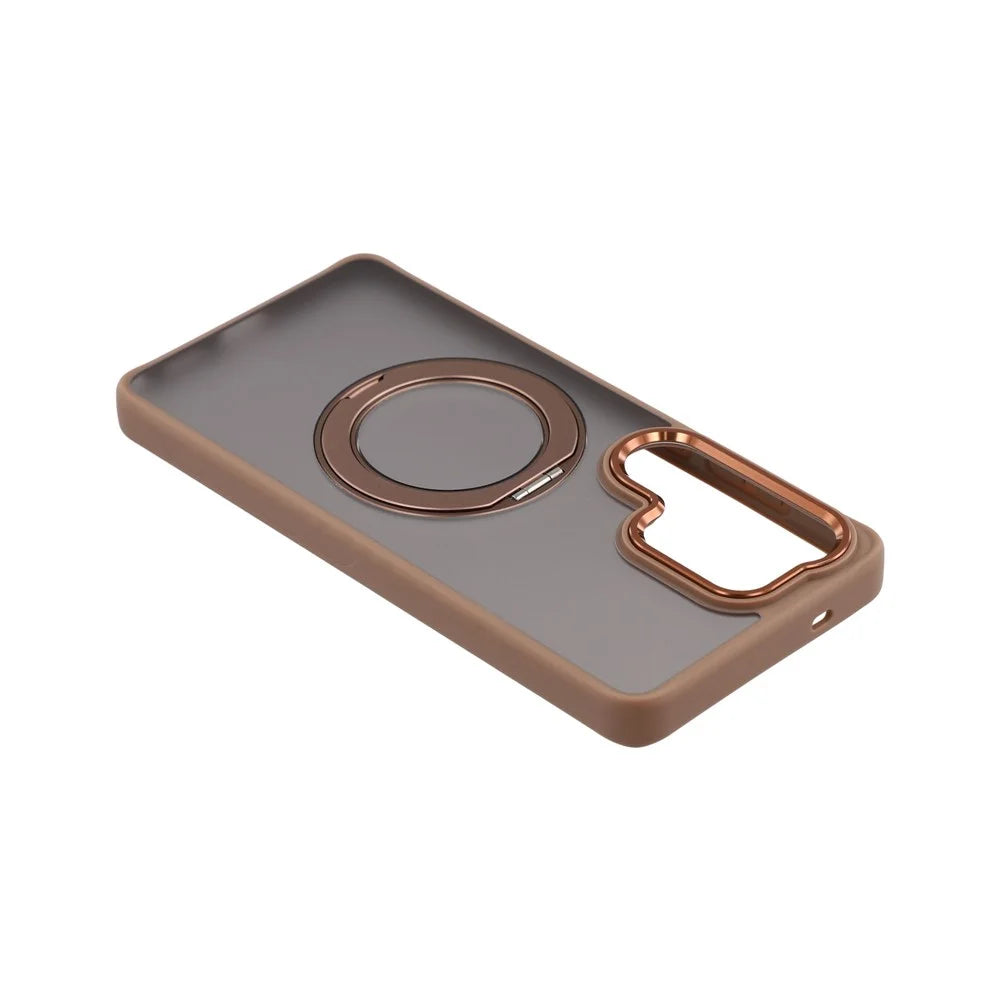 For Samsung Galaxy S23 Ultra Case Rotating Kickstand TPU + PC Anti-slip Matte Phone Back Cover - Gold - 5