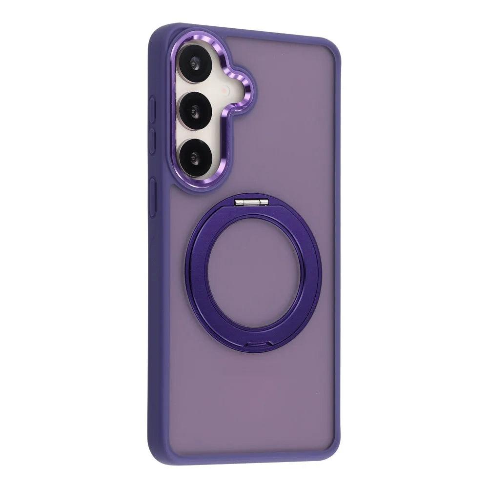 For Samsung Galaxy S26+ Case Rotating Kickstand TPU + PC Anti-slip Matte Phone Back Cover - Purple - 2