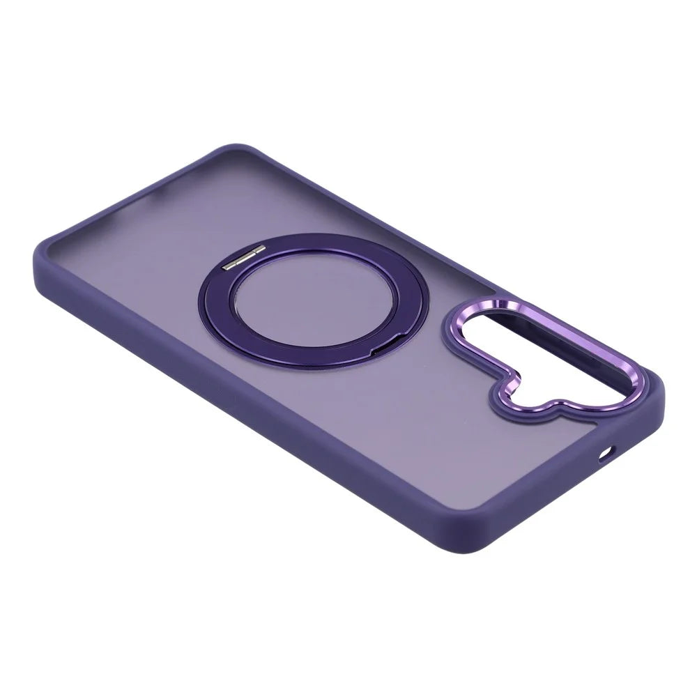 For Samsung Galaxy S26+ Case Rotating Kickstand TPU + PC Anti-slip Matte Phone Back Cover - Purple - 5
