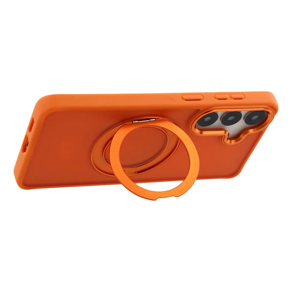 For Samsung Galaxy S26 Case Rotating Kickstand TPU + PC Anti-slip Matte Phone Back Cover - Orange - 3