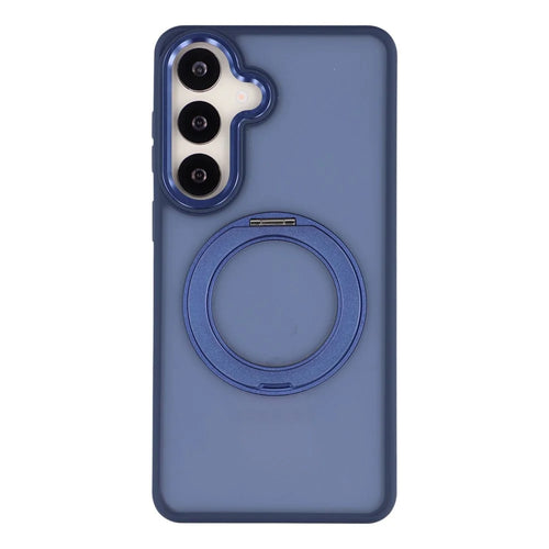 For Samsung Galaxy S25 Case Rotating Kickstand TPU + PC Anti-slip Matte Phone Back Cover - Blue - 1