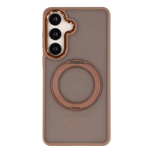 For Samsung Galaxy S25 FE Case Rotating Kickstand TPU + PC Anti-slip Matte Phone Back Cover - Gold - 1