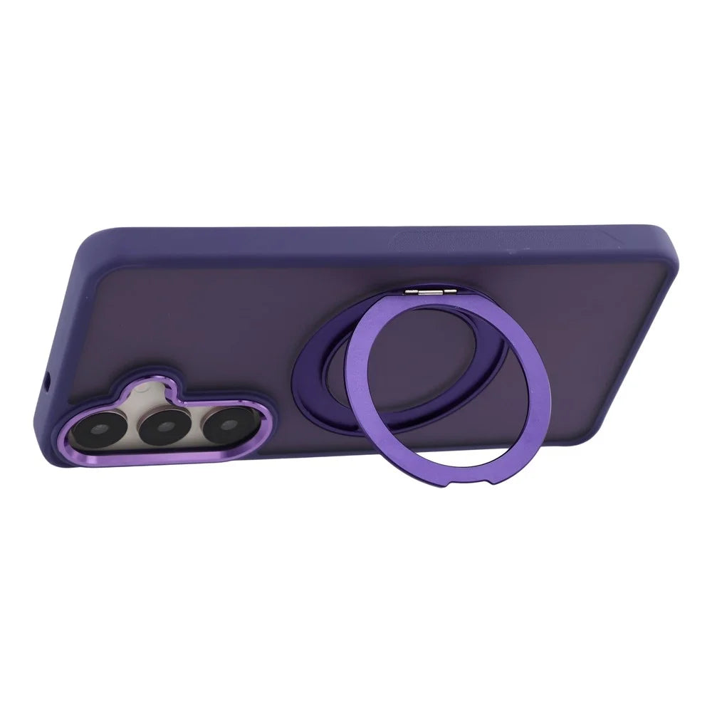 For Samsung Galaxy S24+ Case Rotating Kickstand TPU + PC Anti-slip Matte Phone Back Cover - Purple - 3