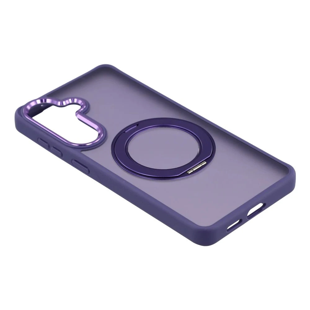 For Samsung Galaxy S24+ Case Rotating Kickstand TPU + PC Anti-slip Matte Phone Back Cover - Purple - 4