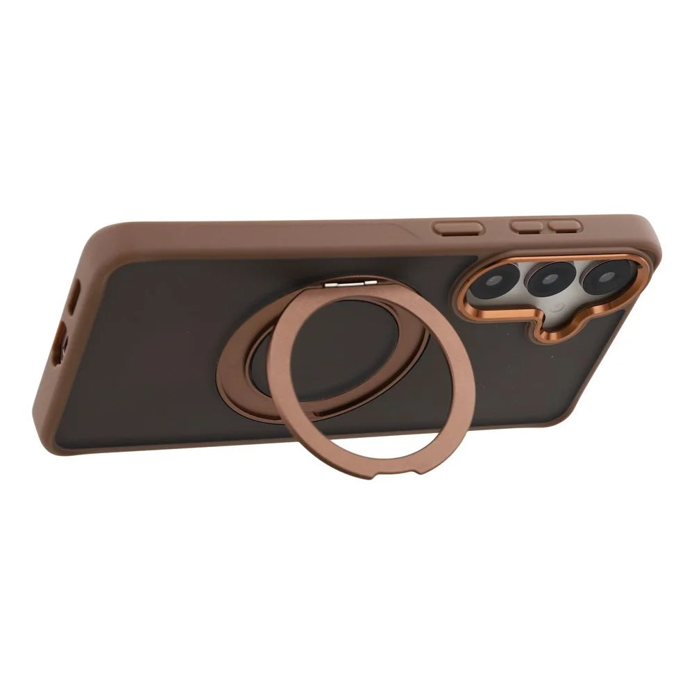 For Samsung Galaxy S24 Case Rotating Kickstand TPU + PC Anti-slip Matte Phone Back Cover - Gold - 3