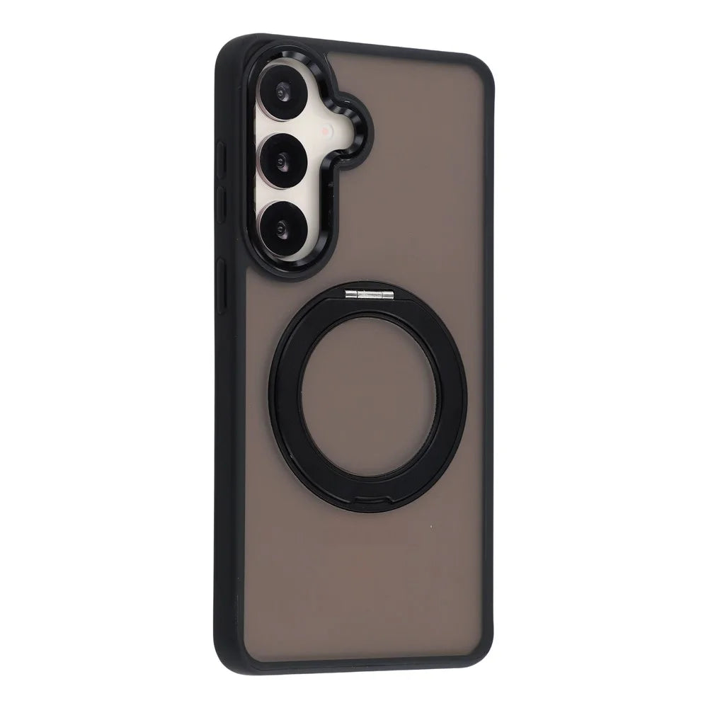 For Samsung Galaxy S24 FE Case Rotating Kickstand TPU + PC Anti-slip Matte Phone Back Cover - Black - 2