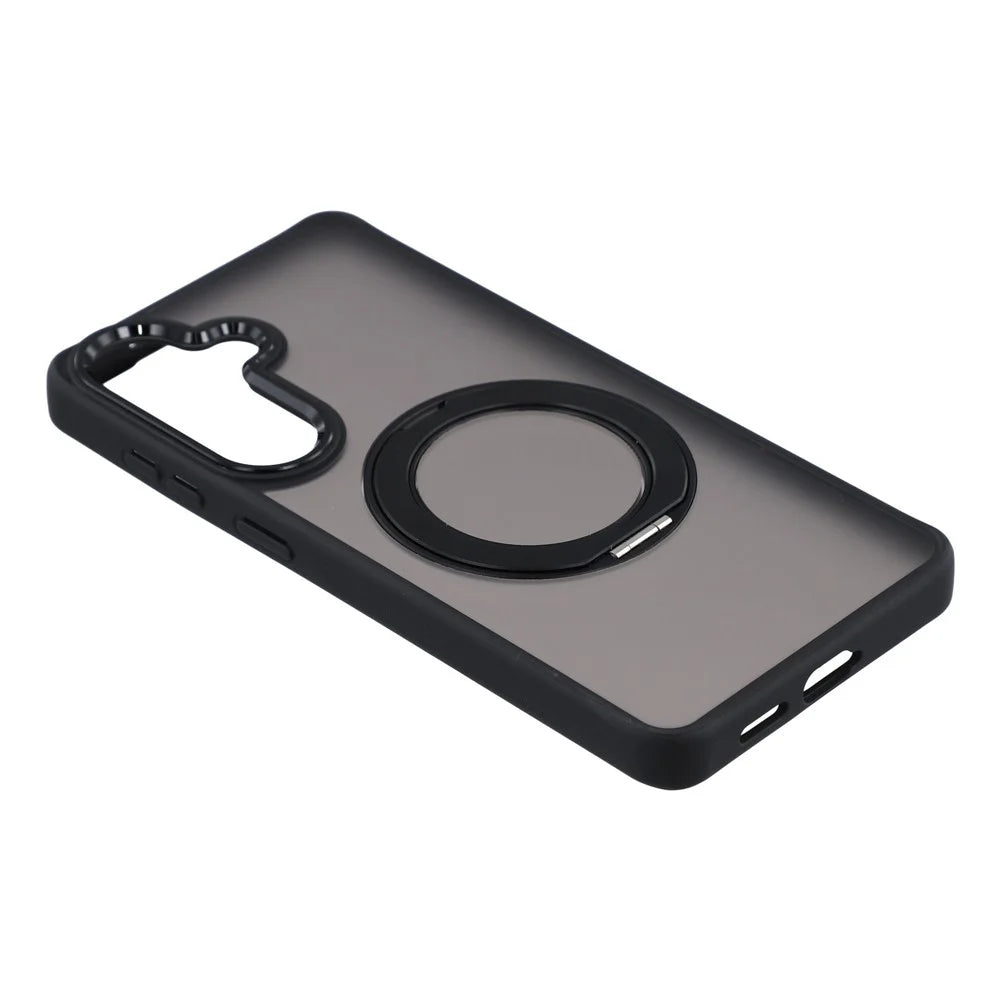 For Samsung Galaxy S24 FE Case Rotating Kickstand TPU + PC Anti-slip Matte Phone Back Cover - Black - 4