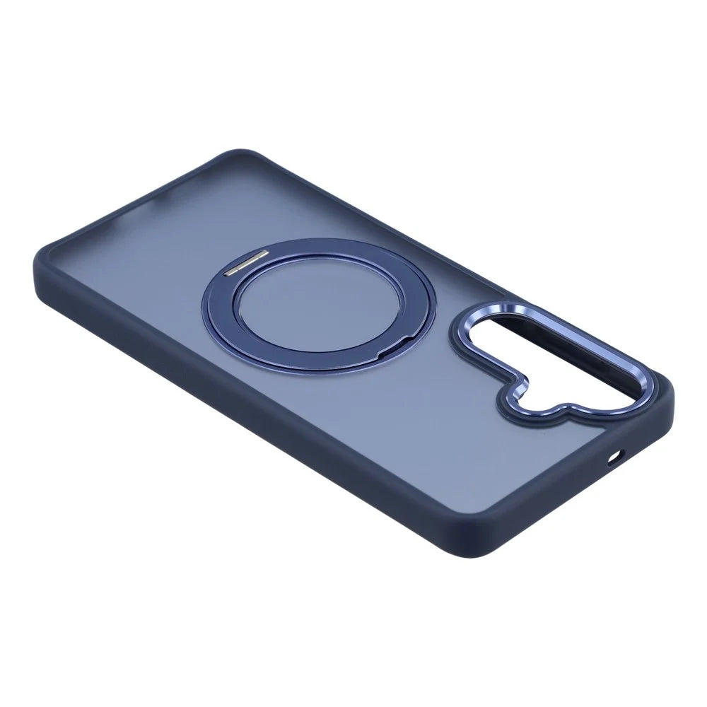 For Samsung Galaxy A57 5G Case Rotating Kickstand TPU + PC Anti-slip Matte Phone Back Cover - Blue - 5