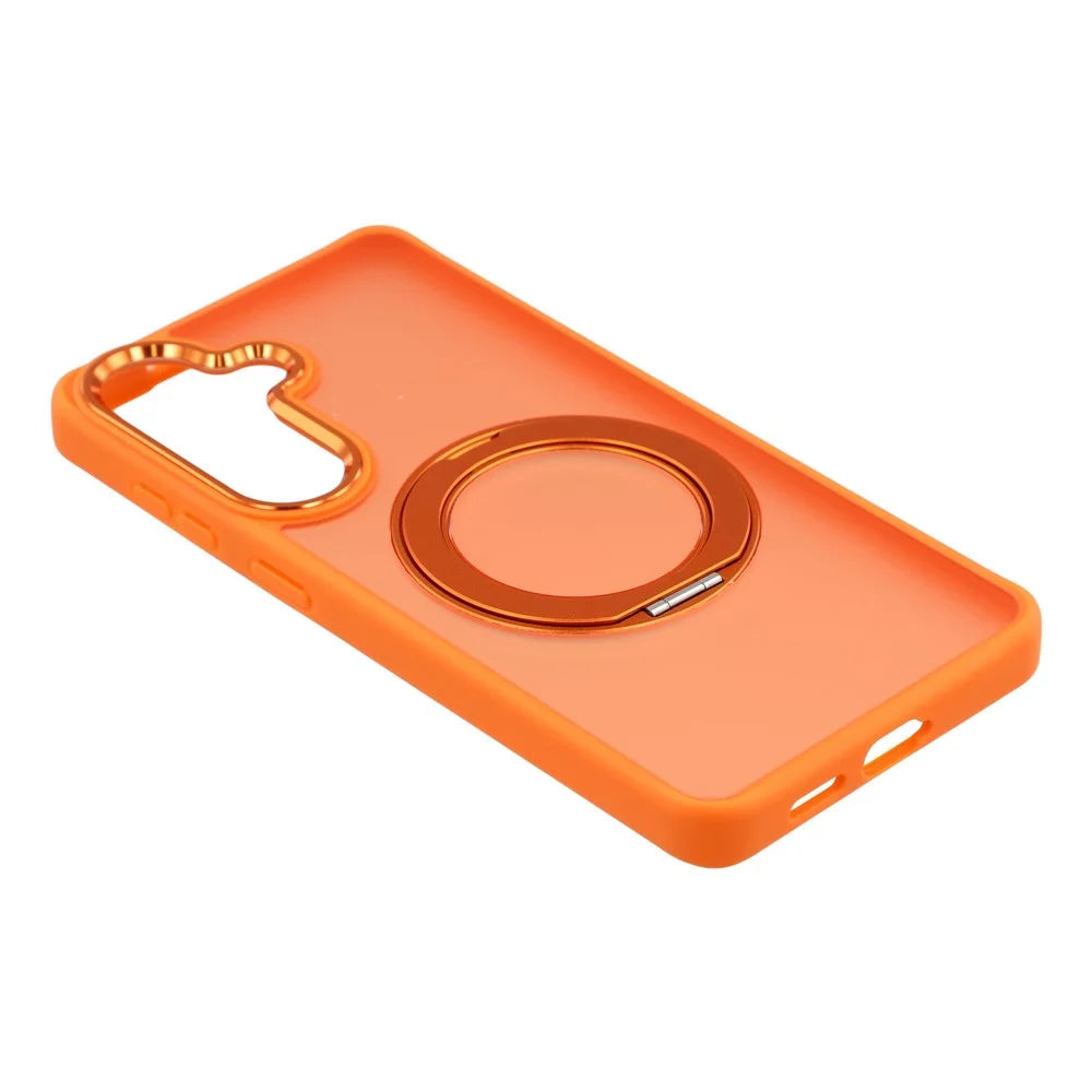 For Samsung Galaxy A35 5G Case Rotating Kickstand TPU + PC Anti-slip Matte Phone Back Cover - Orange - 4