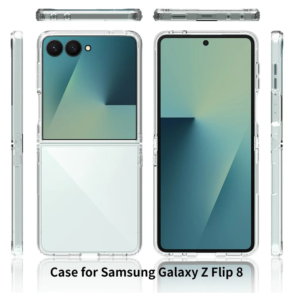 For Samsung Galaxy Z Flip8 Case Anti-Scratch TPU + Acrylic Clear Back Phone Cover - Transparent - 6