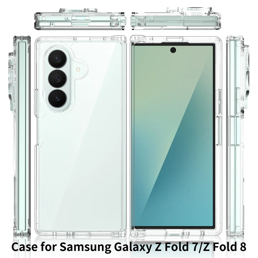 For Samsung Galaxy Z Fold8 Ultra Case Anti-Scratch TPU + Acrylic Clear Back Phone Cover - Transparent - 7