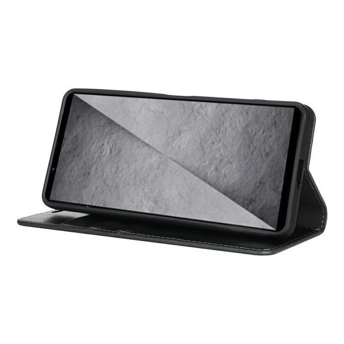 For Sony Xperia 1 VIII Case Crazy Horse Texture Split Leather Wallet Phone Cover - Black - 4