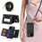 For Google Pixel 10a Case with Lanyard  /  Mirror  /  Card Holder Grids Pattern RFID Blocking Phone Cover - Black - 1